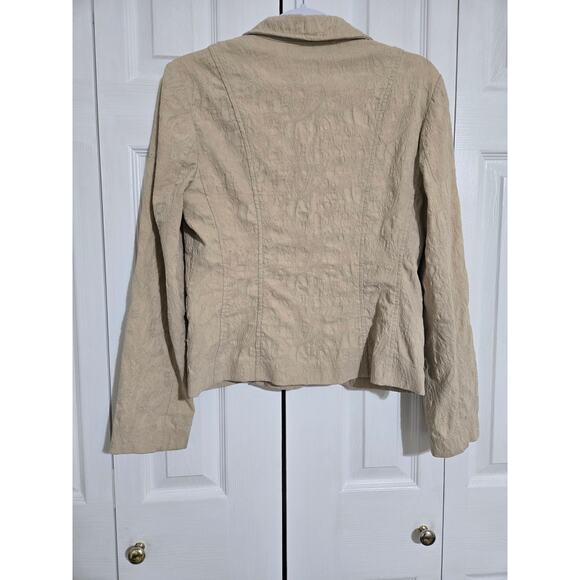 Croft and barrow size 6 women's tan printed blazer - Picture 4 of 9